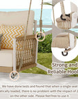 Marin 2-Seat Woven Rope Outdoor Swing Sofa with Cushions