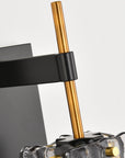 Sean 1-Light Black Wall Sconce with Textured Glass Shade