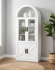 70" Modern White Wood Storage Cabinet