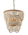Hatfield Bohemia Style 4 Light Wood Beaded Chandelier - IPLUS Lighting