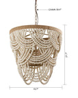 Hatfield Bohemia Style 4 Light Wood Beaded Chandelier