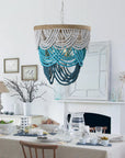 Hatfield Bohemia Style 4 Light Wood Beaded Chandelier