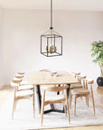 Haymarket Matt Black 4 Light Golden Caged Chandelier - IPLUS Lighting