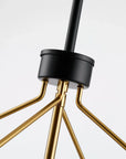 Haymarket Matt Black 4 Light Golden Caged Chandelier - IPLUS Lighting