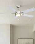 52" Tata Nagar Brush Nickel Reversible Ceiling Fan