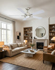 52" Tata Nagar Brush Nickel Reversible Ceiling Fan