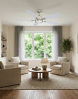 52" Tata Nagar Brush Nickel Reversible Ceiling Fan