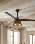 60" Farmhouse Rattan Ceiling Fan
