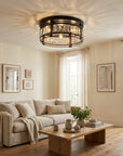 Modern Crystal 3 Light Flush Mount Ceiling Light