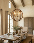 Retha 4 Light Brown Caged Pendant Light