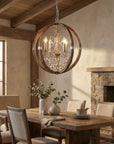 Retha 4 Light Brown Caged Pendant Light