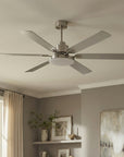 60" Modern Satin Nickel Ceiling Fan