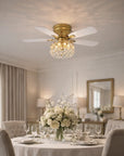 48” Aurora Soft Brass Crystal Ceiling Fan