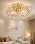 23" Clara Crystal Flush Mount Ceiling Fan