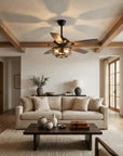 52" Paquette Matte Black Ceiling Fan