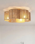 21" Rattan Farmhouse Flower Shape Ceiling Fan