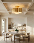 Modern Gold 3-Light Semi Flush Mount Ceiling Light