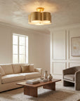 Modern Gold 3-Light Semi Flush Mount Ceiling Light