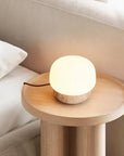 Nira Travertine Mushroom Table Lamp