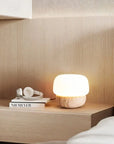 Nira Travertine Mushroom Table Lamp - IPLUS Lighting