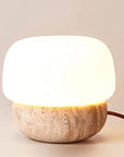 Nira Travertine Mushroom Table Lamp