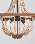 Regas Wood Bead 4 Light Candle Style Chandelier - IPLUS Lighting