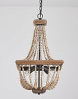 Regas 4-Light Wood Bead Candle Style Chandelier - ParrotUncle