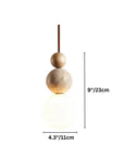Rile Modern Spherical Travertine and Wood Pendant Light - IPLUS Lighting