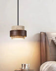 Stellis Natural Stone and Wood Modern Pendant Light