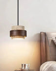 Stellis Natural Stone and Wood Modern Pendant Light - IPLUS Lighting