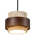 Stellis Natural Stone and Wood Modern Pendant Light - IPLUS Lighting