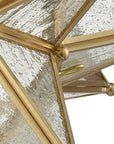Brass Moravian Star Flush Mount Ceiling Light with Seeded Glass - IPLUS Lighting