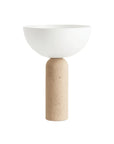 Uria Modern Minimalist Elegance Travertine Glass Table Lamp - IPLUS Lighting