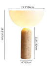 Uria Modern Minimalist Elegance Travertine Glass Table Lamp - IPLUS Lighting