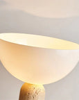 Uria Modern Minimalist Elegance Travertine Glass Table Lamp - IPLUS Lighting