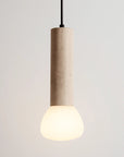 Voline 12 Inch Modern Minimalist Travertine Frosted Pendant Light
