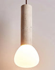Voline 12 Inch Modern Minimalist Travertine Frosted Pendant Light