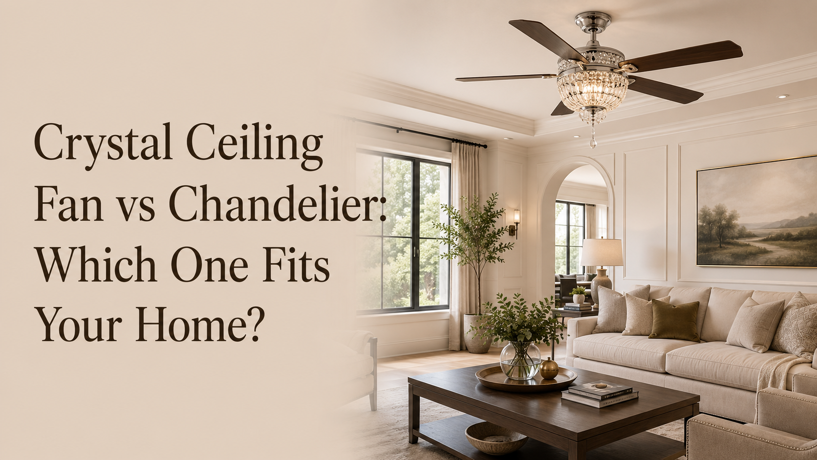 Crystal Ceiling Fan vs Chandelier: Which One Fits Your Home? - IPLUS Lighting