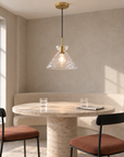 Tavelle 1-Light Natural Copper Cone Glass Pendant Light