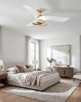52" Elma Vintage Gold Crystal LED Ceiling Fan