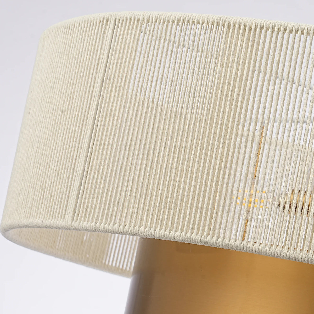 Solenne 5-Light Vintage Brass Chandelier with Cotton Rope Drum Shade