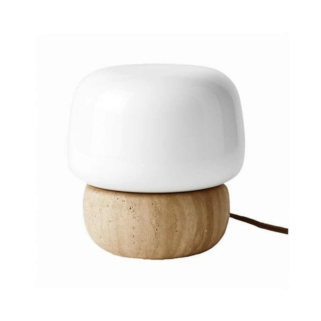Nira Travertine Mushroom Table Lamp
