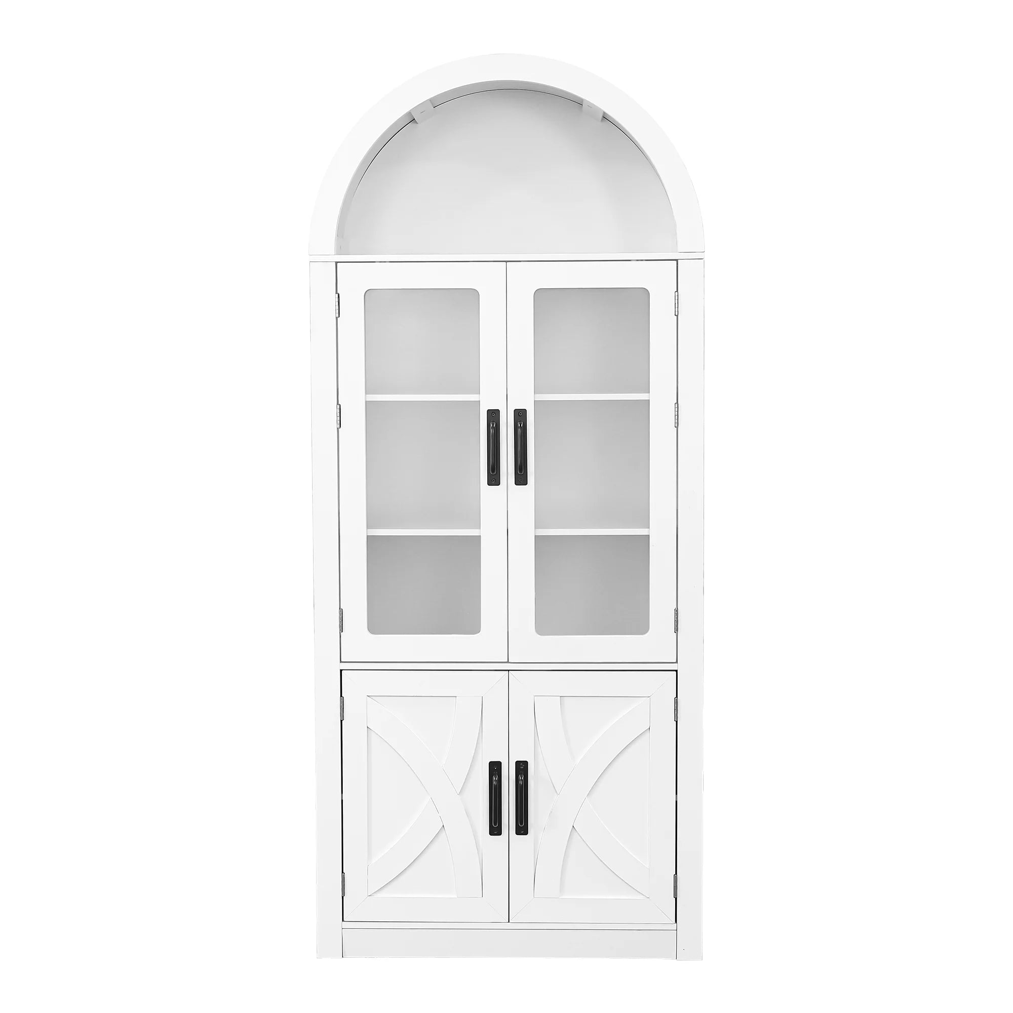 70" Modern White Wood Storage Cabinet
