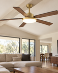52" Auren Modern Brass LED Ceiling Fan with Reversible Blades