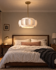 Serelle Modern Gold Pendant Light with Sculpted Shade
