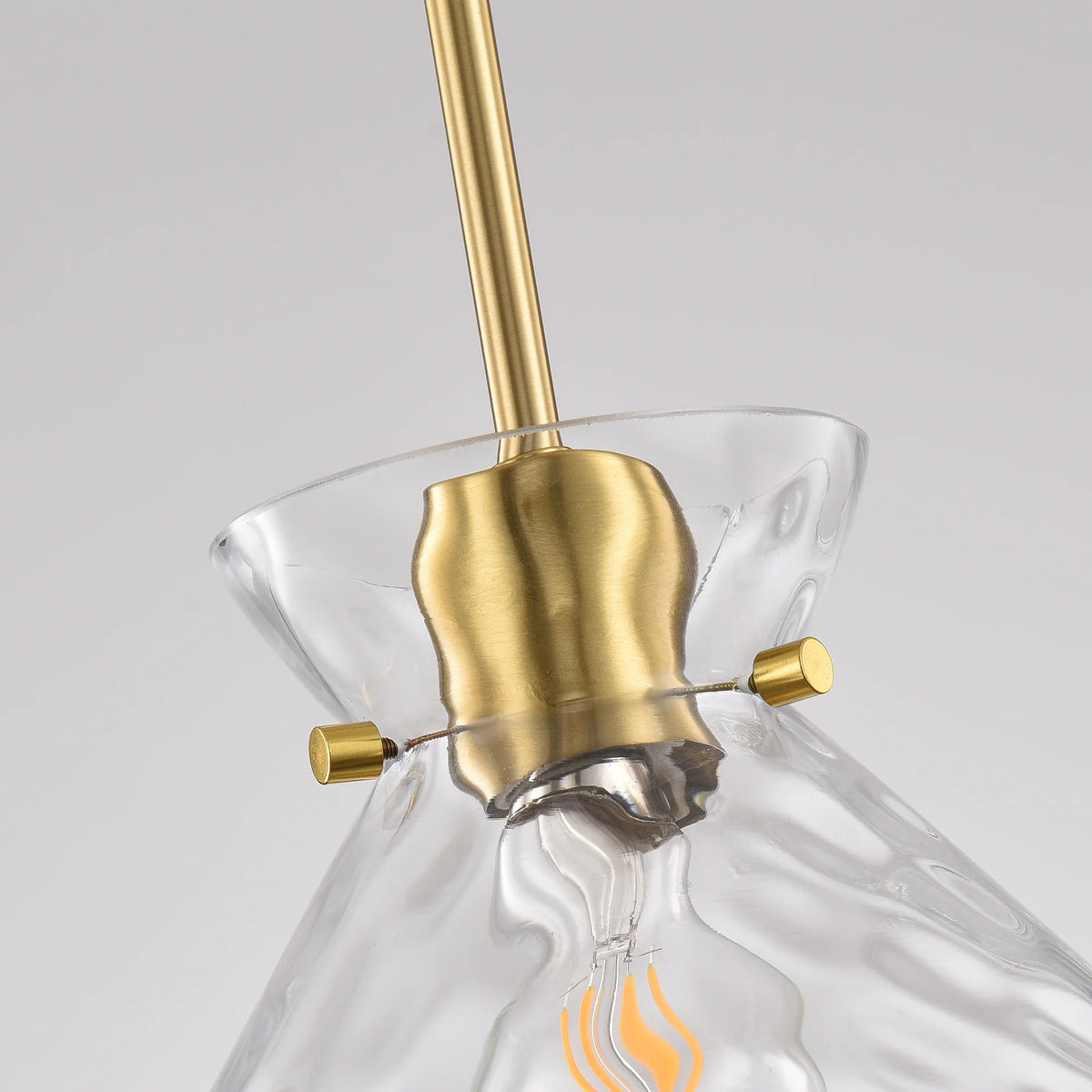 Tavelle 1-Light Natural Copper Cone Glass Pendant Light