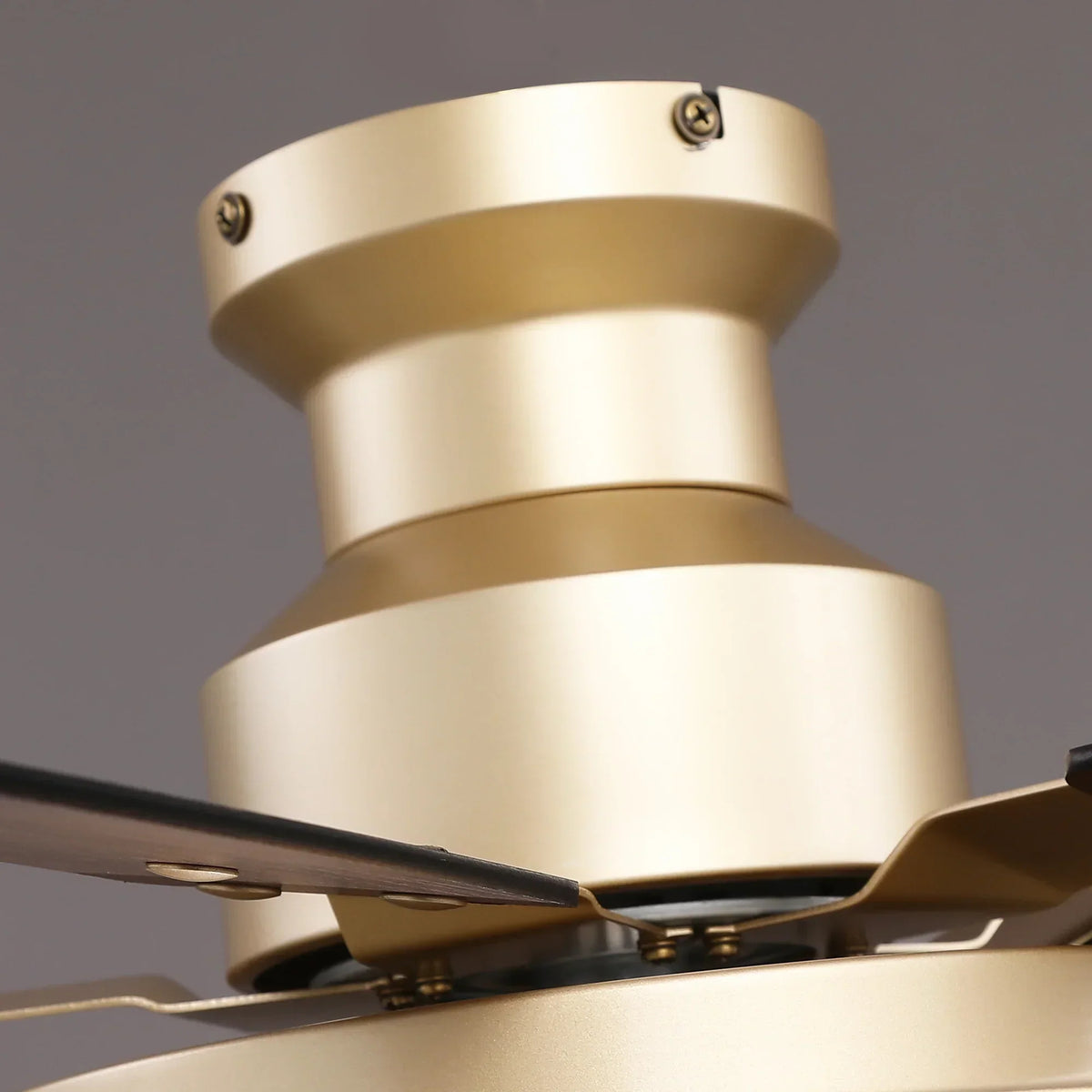 52" Auren Modern Brass Flush Mount LED Ceiling Fan with Reversible Blades