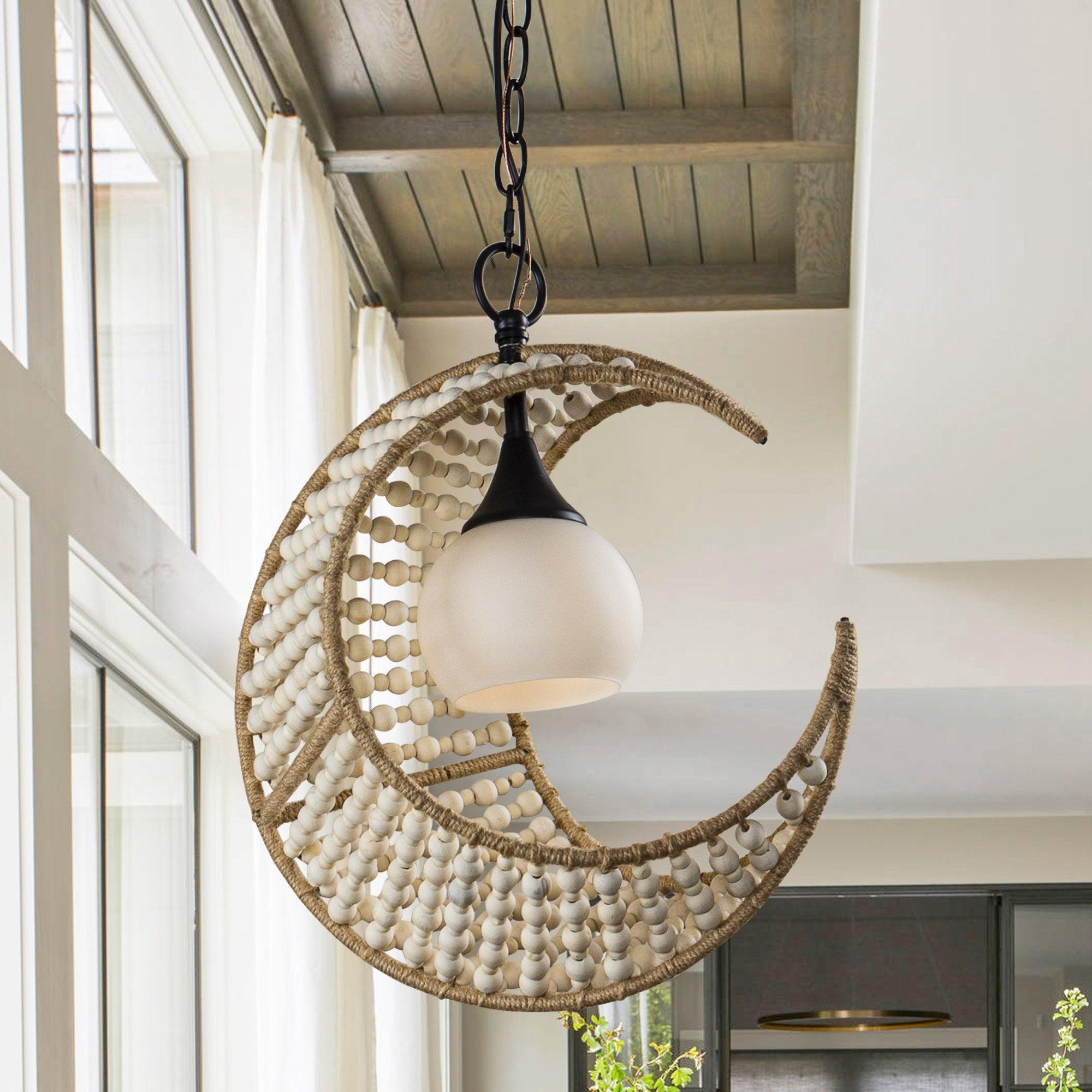 1-Light Farmhouse Boho Pendant Lighting - ParrotUncle