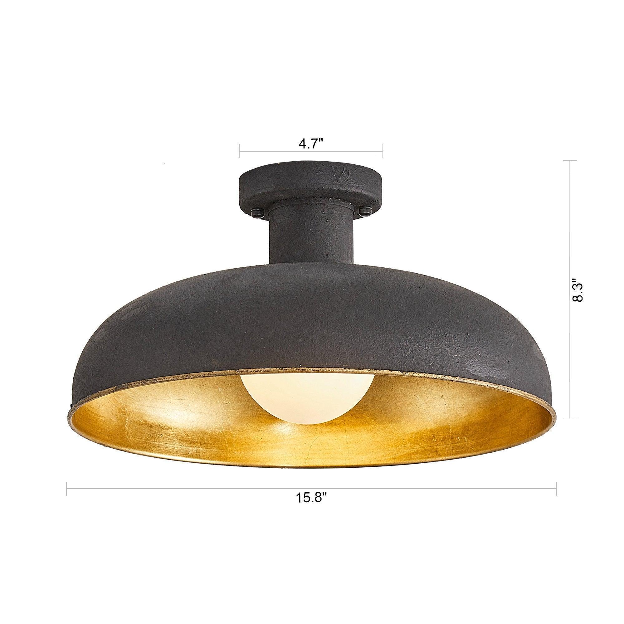 Industrial 1-Light Flush Mount Ceiling Light - IPLUS Lighting