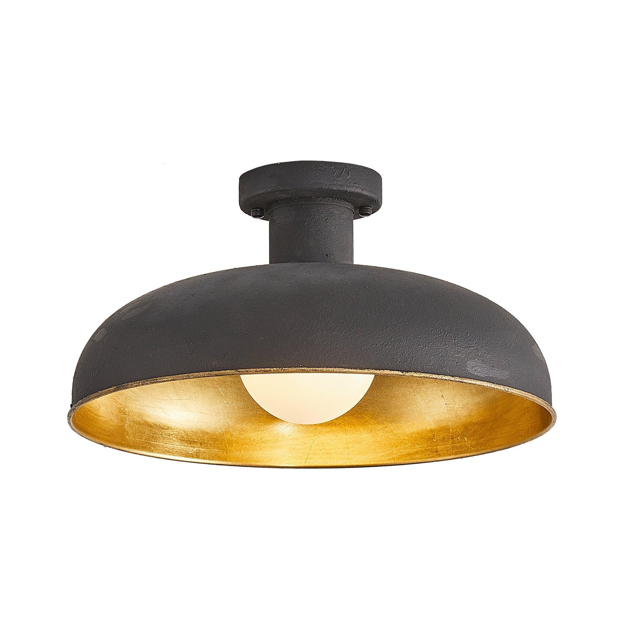 Industrial 1-Light Flush Mount Ceiling Light - IPLUS Lighting